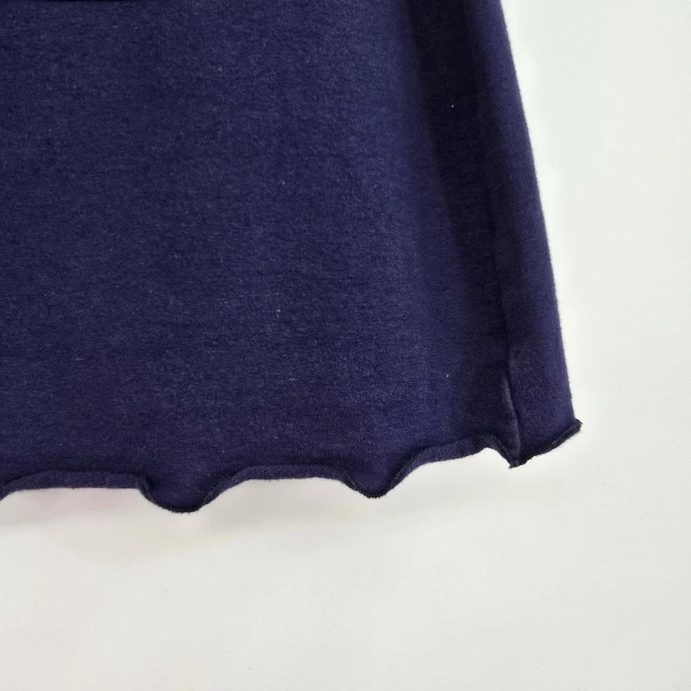 4th Set Sally Womens Navy Blue Tennis Skirt Lettuce Hem Graphic Mini Size‎ M